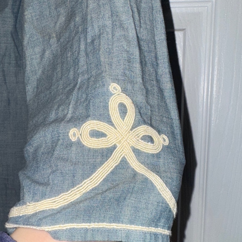 Lucky Brand Denim Tunic with Cream Embroidery - Picture 7 of 9